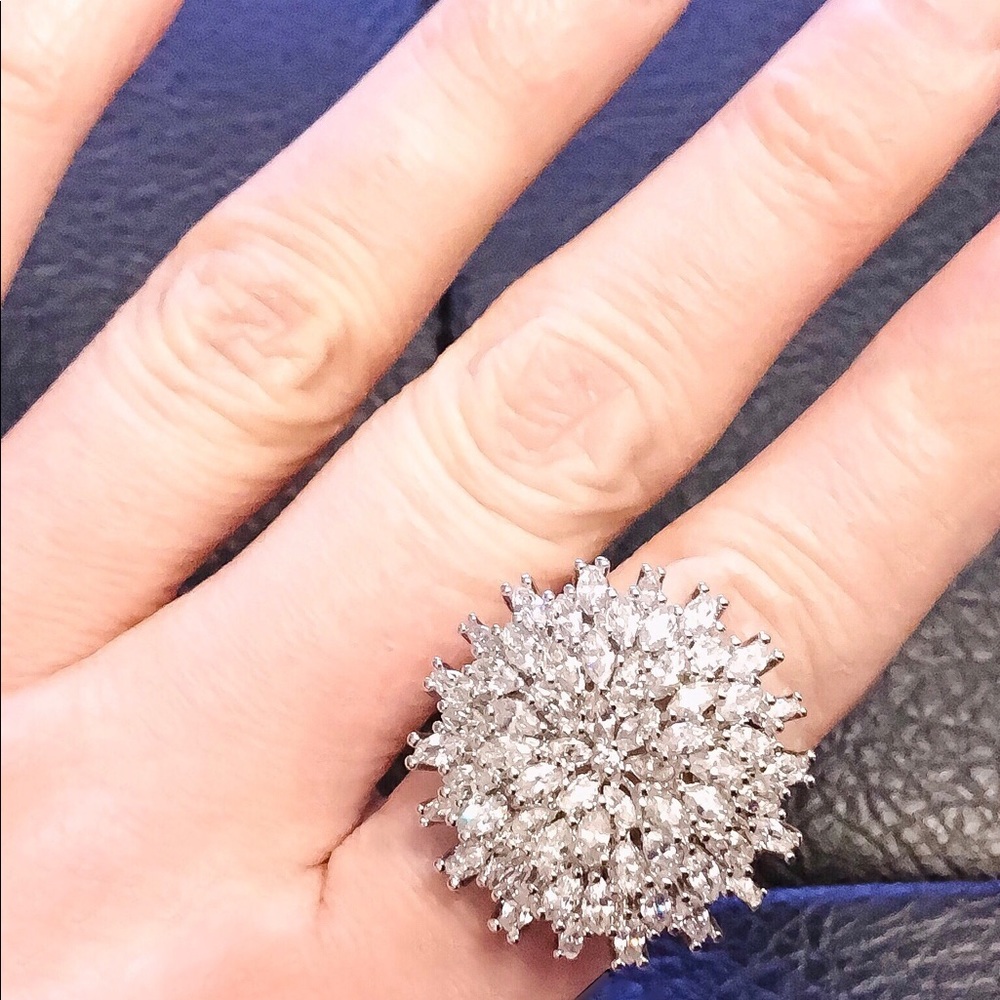 925 SilverPlated White Sapphire Ring - Picture 3 of 7